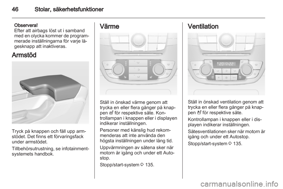 OPEL INSIGNIA 2013.5  Instruktionsbok 