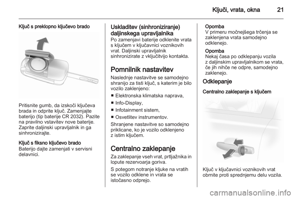 OPEL CORSA 2011  Uporabniški priročnik 