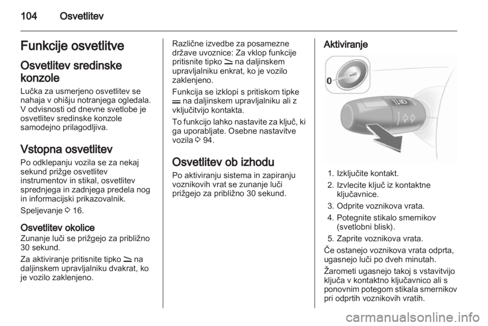 OPEL CORSA 2013  Uporabniški priročnik 
