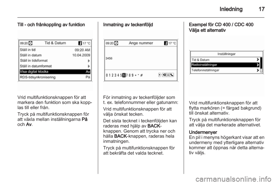 OPEL MERIVA 2011  Handbok för infotainmentsystem 