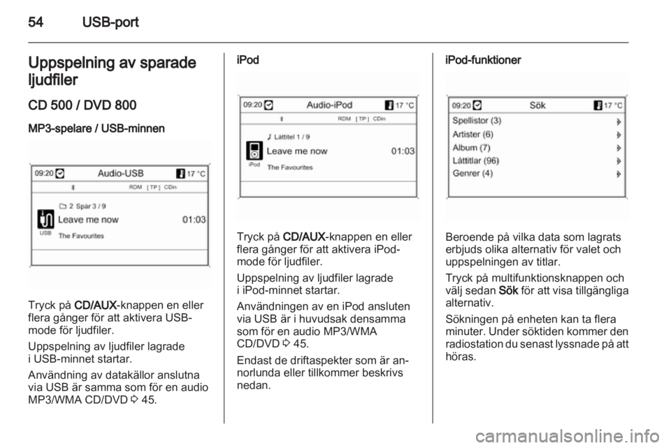 OPEL MERIVA 2011  Handbok för infotainmentsystem 