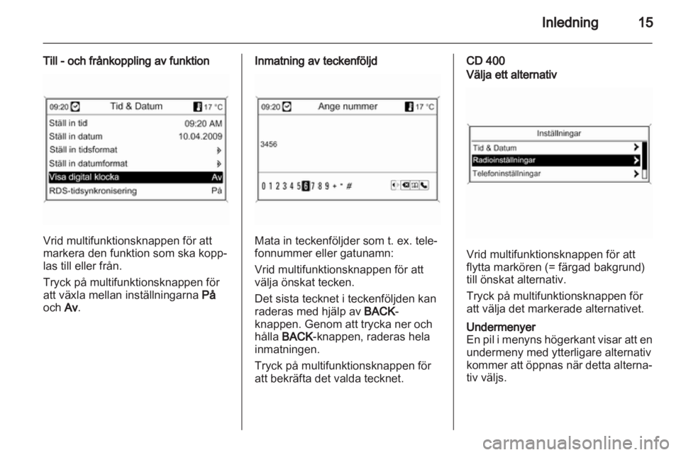 OPEL MERIVA 2011.25  Handbok för infotainmentsystem 