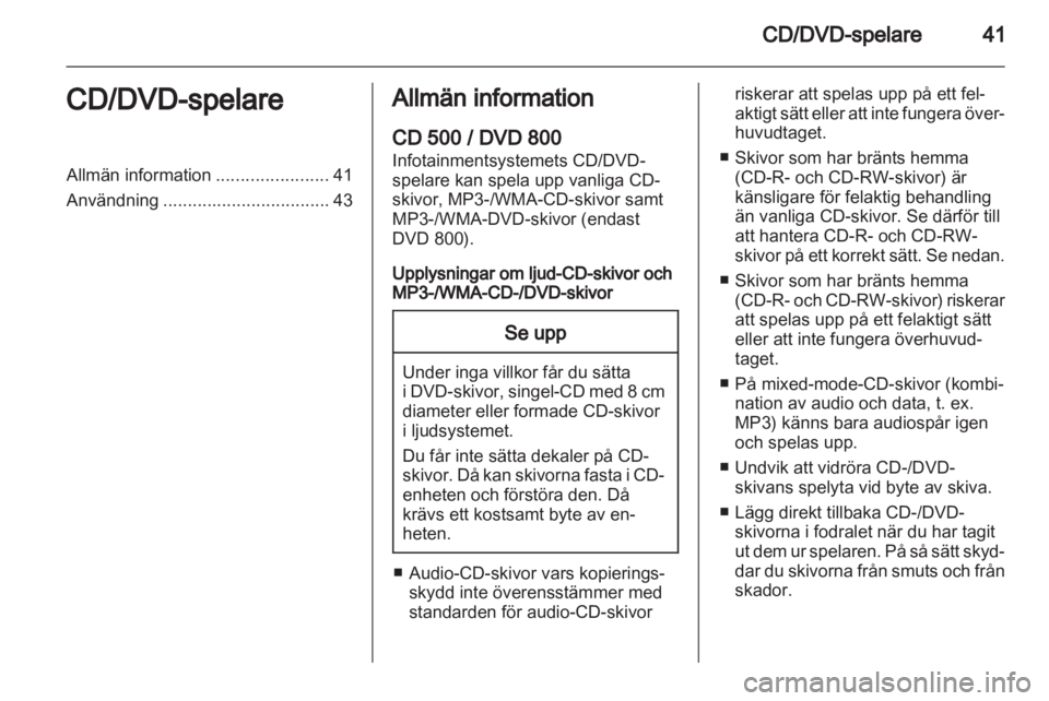 OPEL MERIVA 2011.25  Handbok för infotainmentsystem 