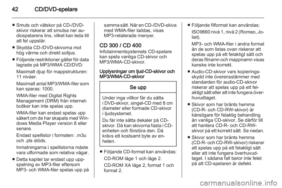 OPEL MERIVA 2011.25  Handbok för infotainmentsystem 