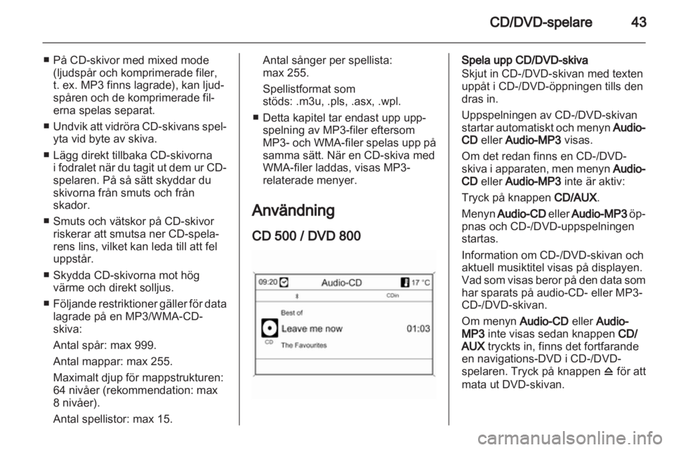 OPEL MERIVA 2011.25  Handbok för infotainmentsystem 
