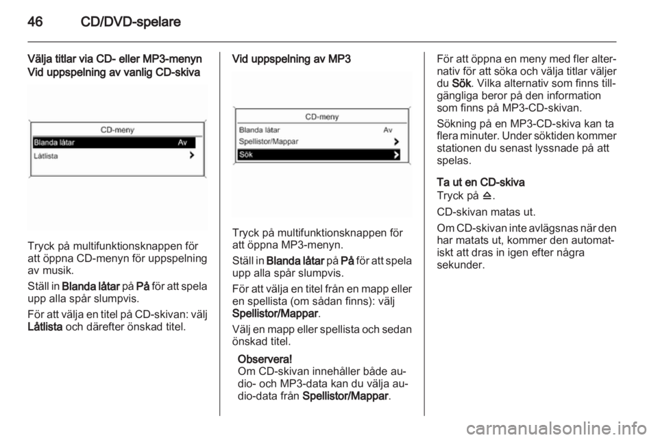 OPEL MERIVA 2011.25  Handbok för infotainmentsystem 