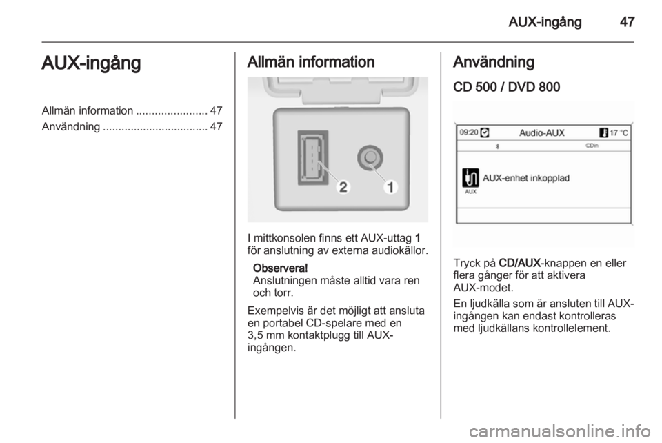 OPEL MERIVA 2011.25  Handbok för infotainmentsystem 