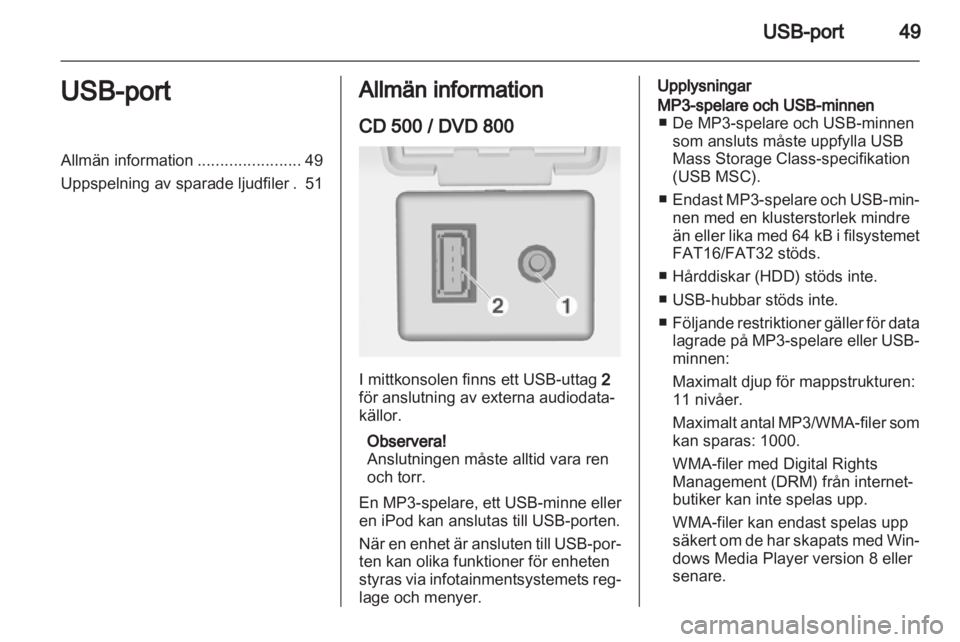 OPEL MERIVA 2011.25  Handbok för infotainmentsystem 