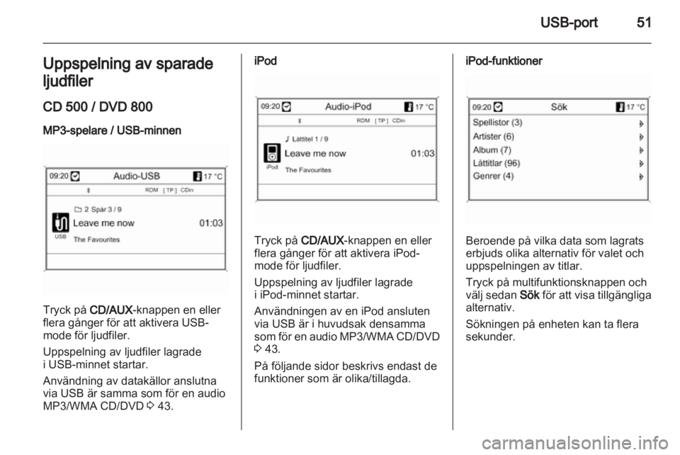OPEL MERIVA 2011.25  Handbok för infotainmentsystem 