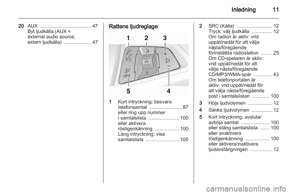 OPEL MERIVA 2011.5  Handbok för infotainmentsystem 
