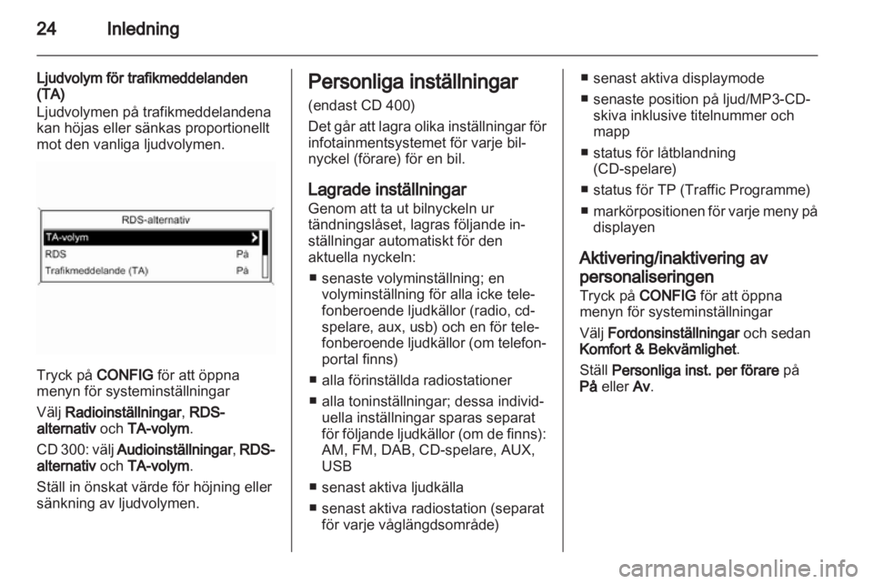 OPEL MERIVA 2011.5  Handbok för infotainmentsystem 