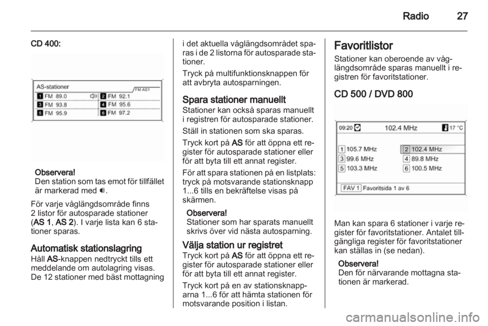 OPEL MERIVA 2011.5  Handbok för infotainmentsystem 