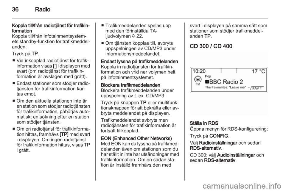 OPEL MERIVA 2011.5  Handbok för infotainmentsystem 