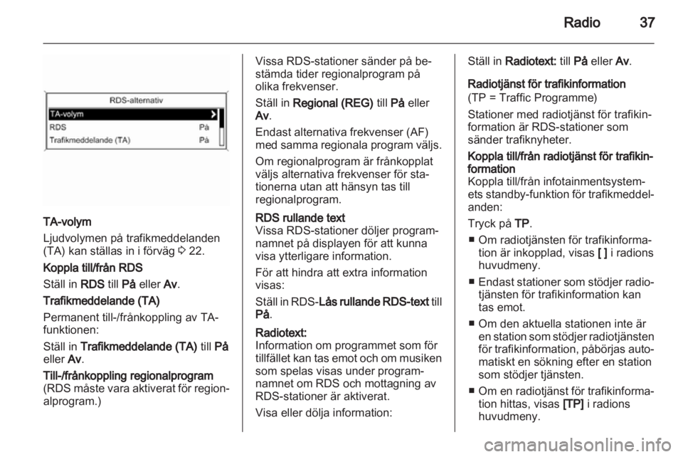 OPEL MERIVA 2011.5  Handbok för infotainmentsystem 