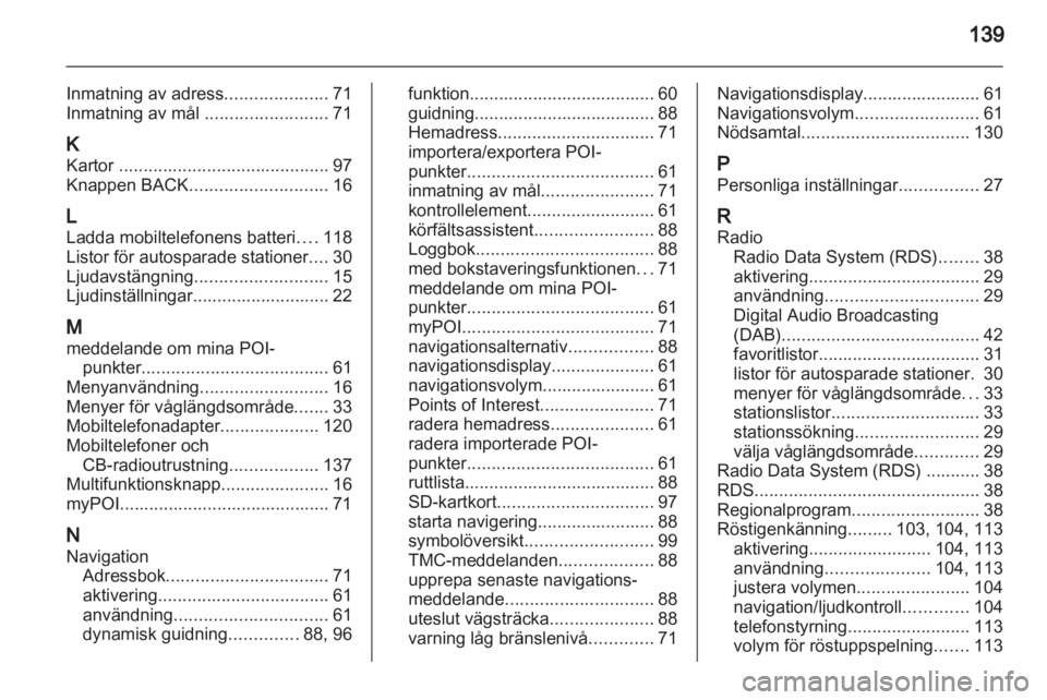 OPEL MERIVA 2012  Handbok för infotainmentsystem 