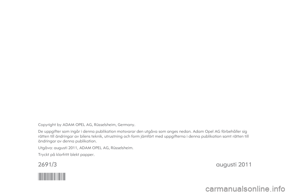 OPEL MERIVA 2012  Handbok för infotainmentsystem 
