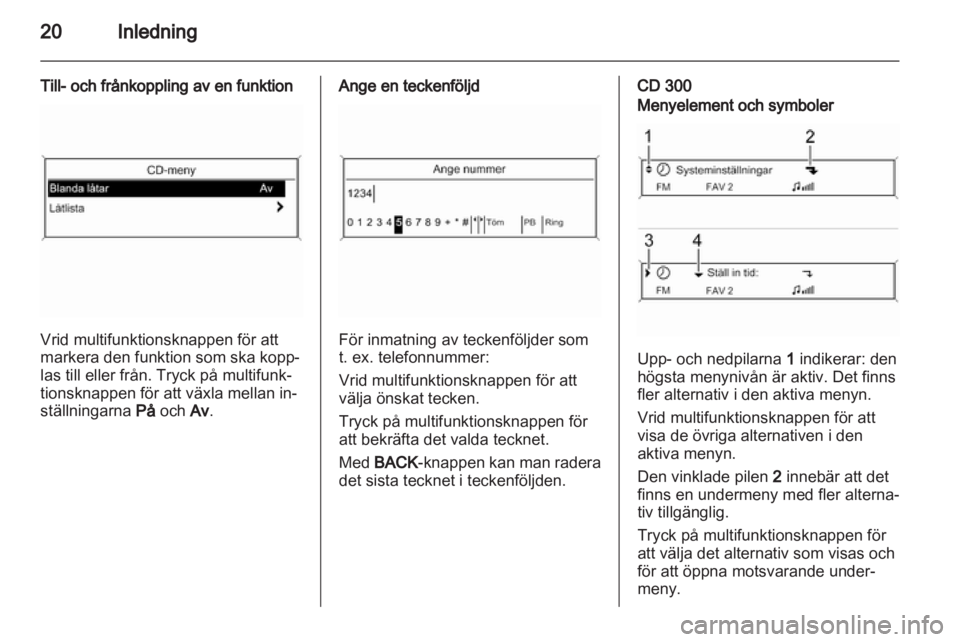 OPEL MERIVA 2012  Handbok för infotainmentsystem 