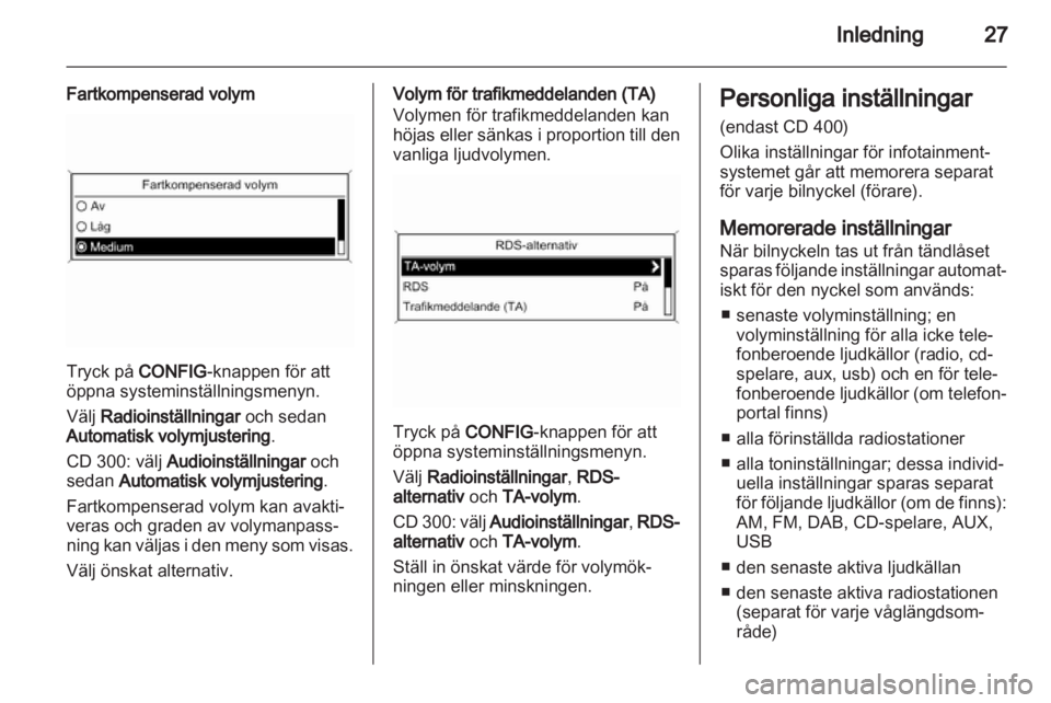 OPEL MERIVA 2012  Handbok för infotainmentsystem 