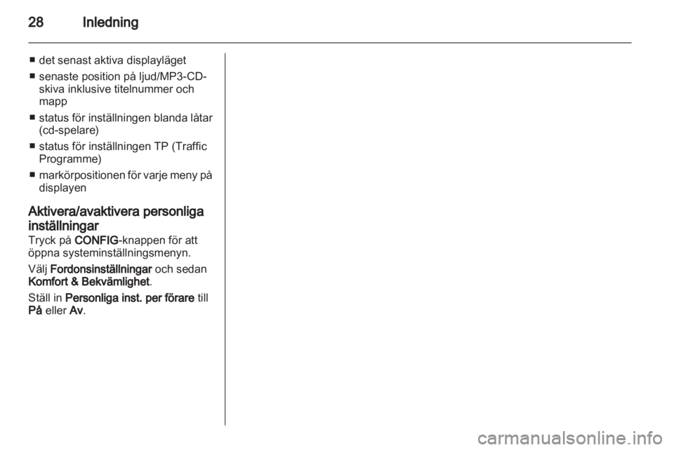 OPEL MERIVA 2012  Handbok för infotainmentsystem 