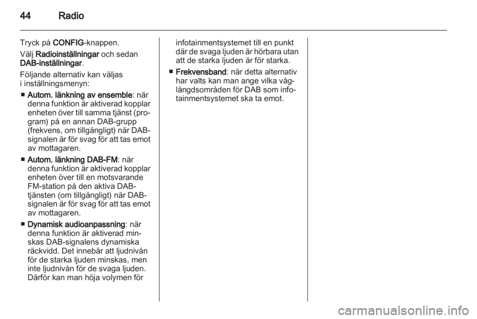 OPEL MERIVA 2012  Handbok för infotainmentsystem 