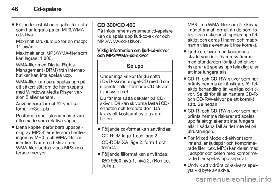 OPEL MERIVA 2012  Handbok för infotainmentsystem 