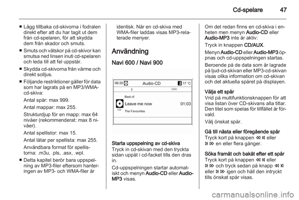 OPEL MERIVA 2012  Handbok för infotainmentsystem 