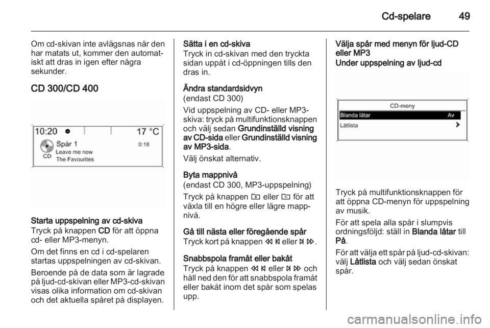 OPEL MERIVA 2012  Handbok för infotainmentsystem 