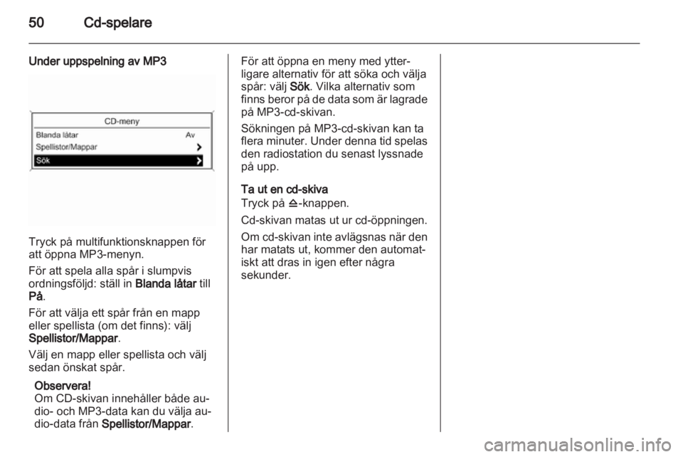 OPEL MERIVA 2012  Handbok för infotainmentsystem 