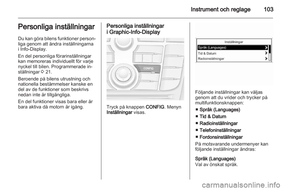 OPEL MERIVA 2012  Instruktionsbok 