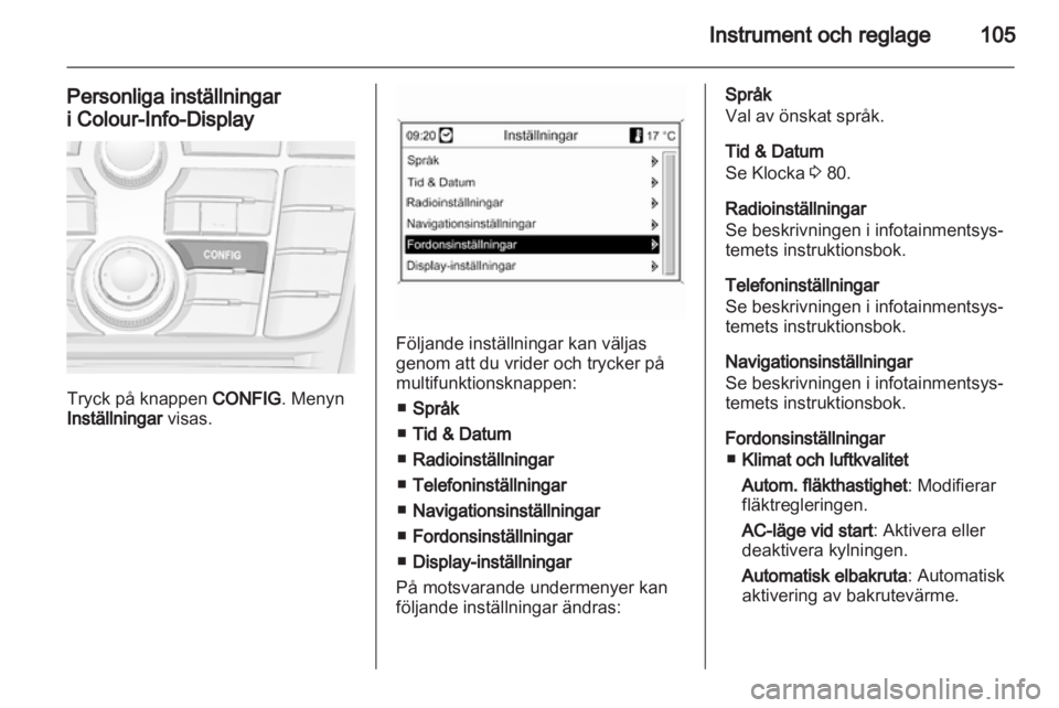 OPEL MERIVA 2012  Instruktionsbok 