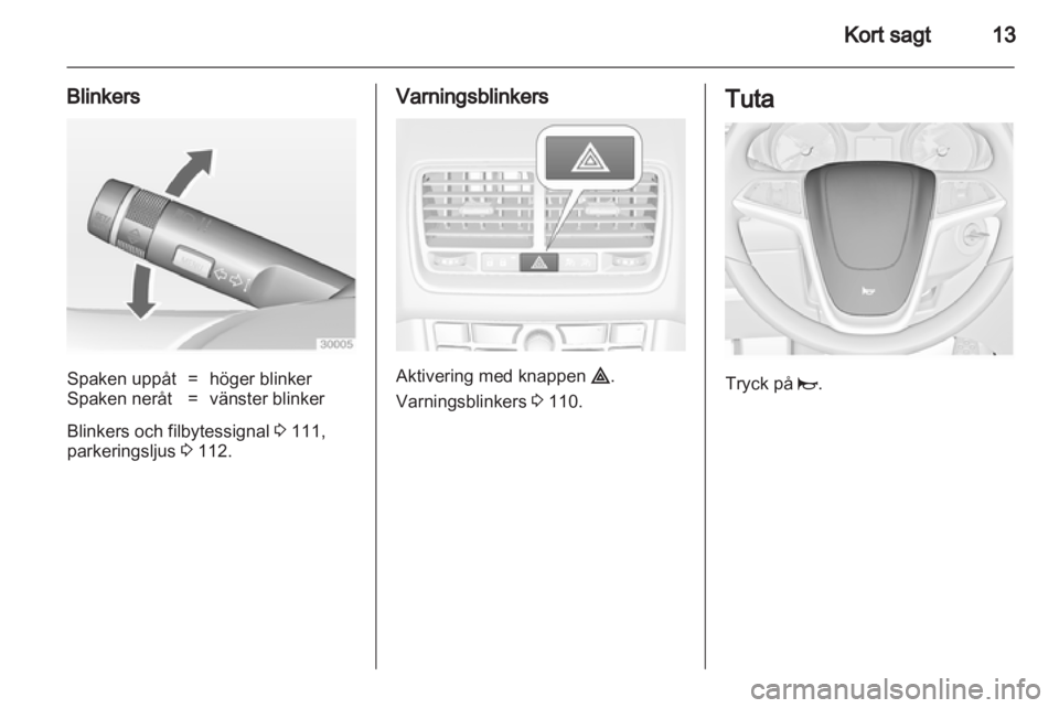 OPEL MERIVA 2012  Instruktionsbok 