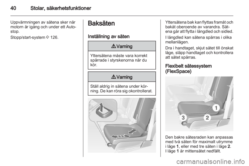 OPEL MERIVA 2012  Instruktionsbok 