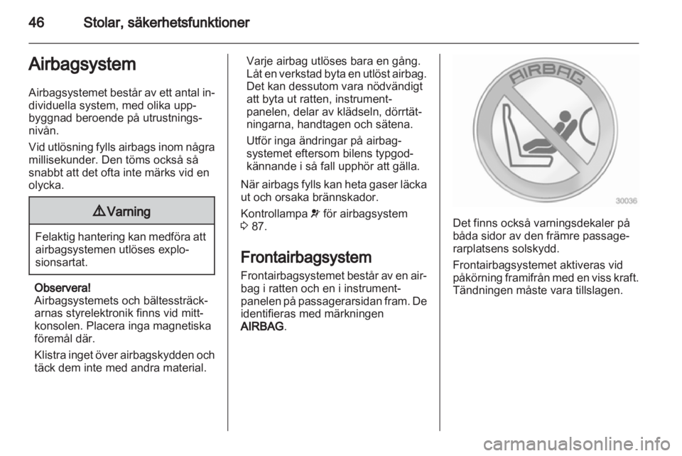 OPEL MERIVA 2012  Instruktionsbok 