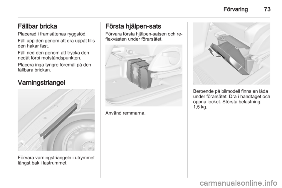 OPEL MERIVA 2012  Instruktionsbok 