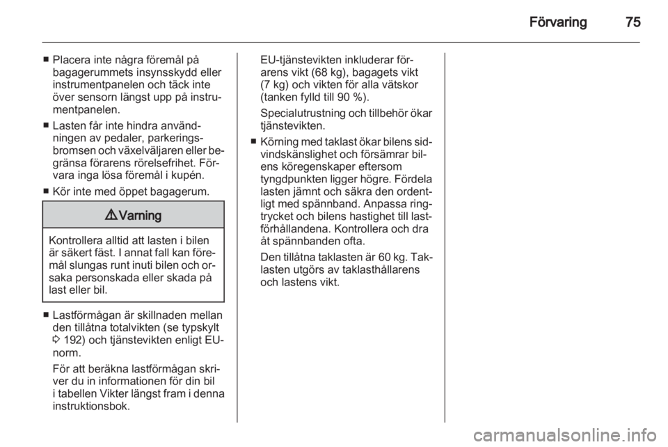 OPEL MERIVA 2012  Instruktionsbok 