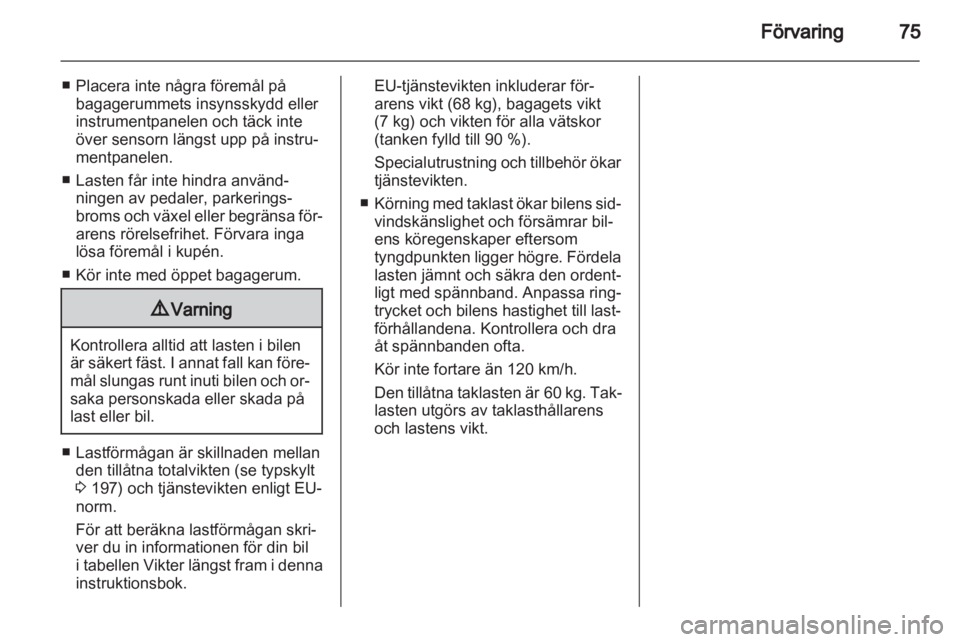 OPEL MERIVA 2012.5  Instruktionsbok 