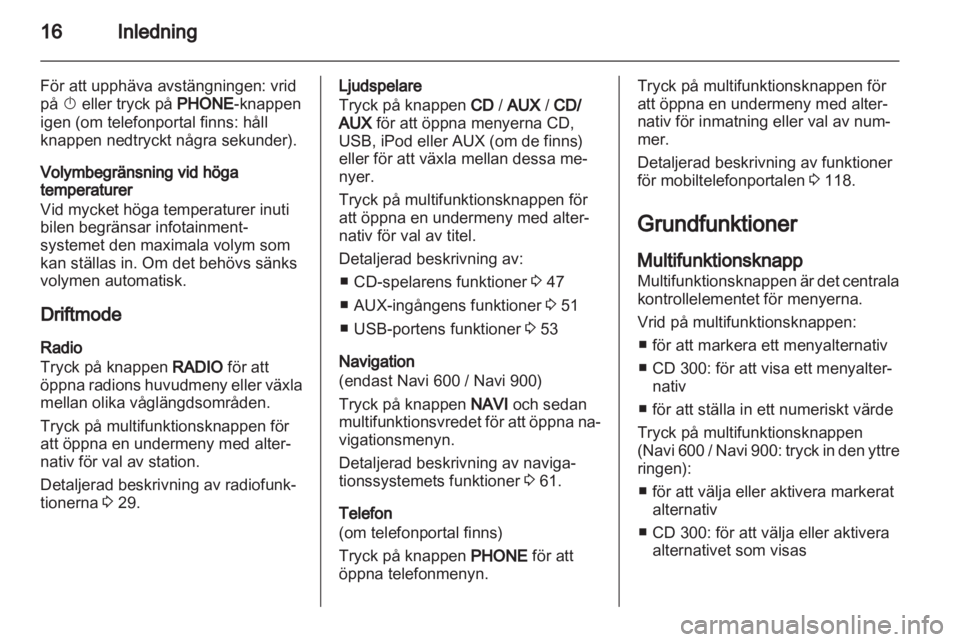 OPEL MERIVA 2013  Handbok för infotainmentsystem 