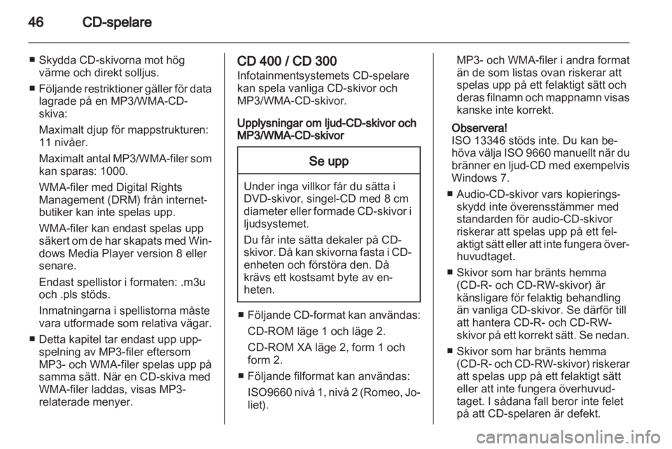 OPEL MERIVA 2013  Handbok för infotainmentsystem 
