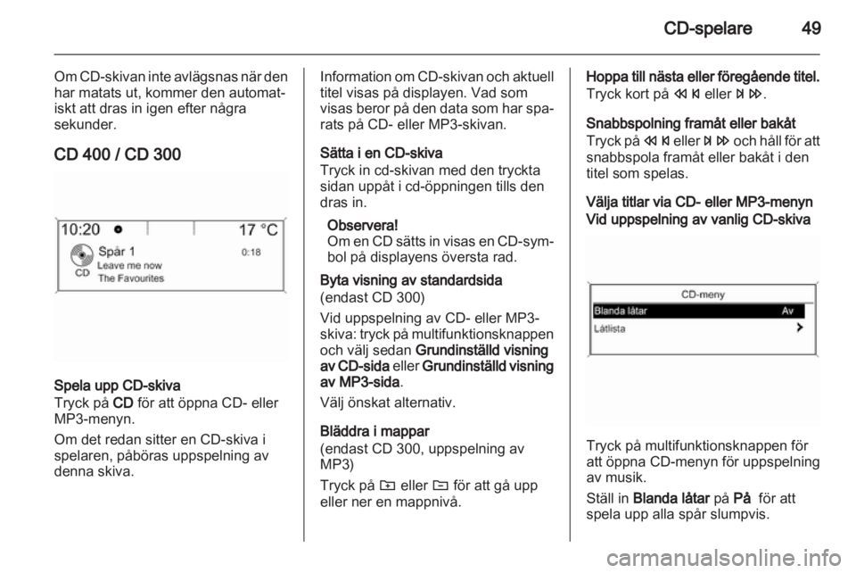 OPEL MERIVA 2013  Handbok för infotainmentsystem 