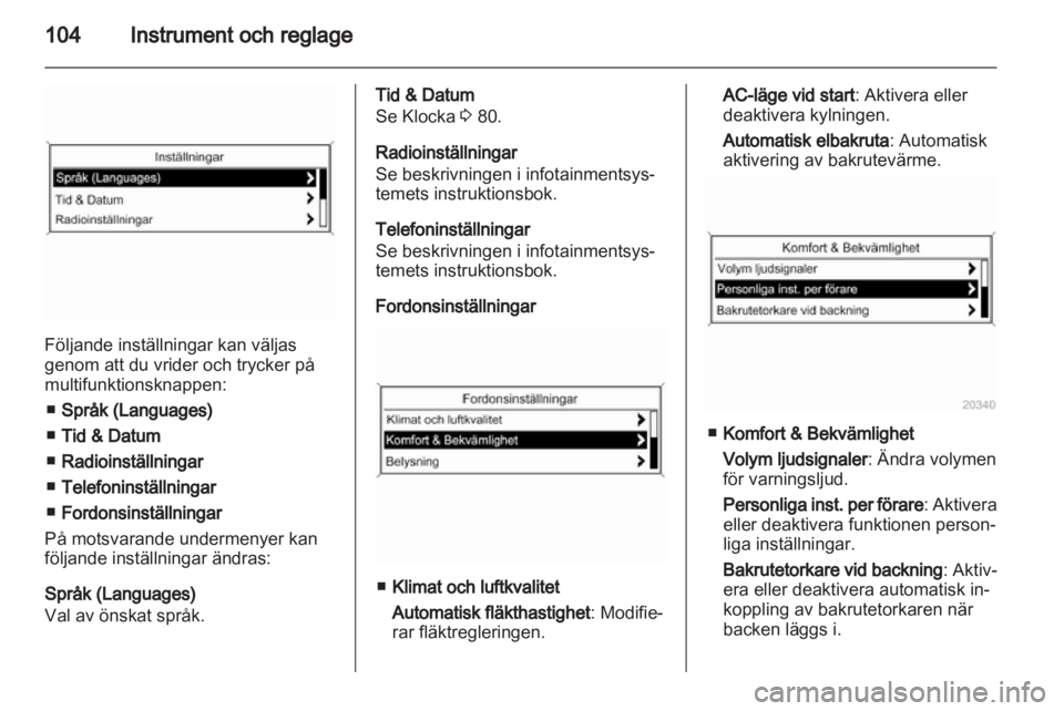 OPEL MERIVA 2013  Instruktionsbok 