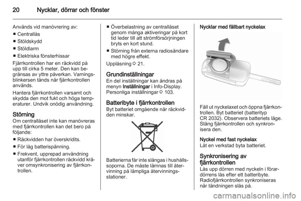 OPEL MERIVA 2013  Instruktionsbok 