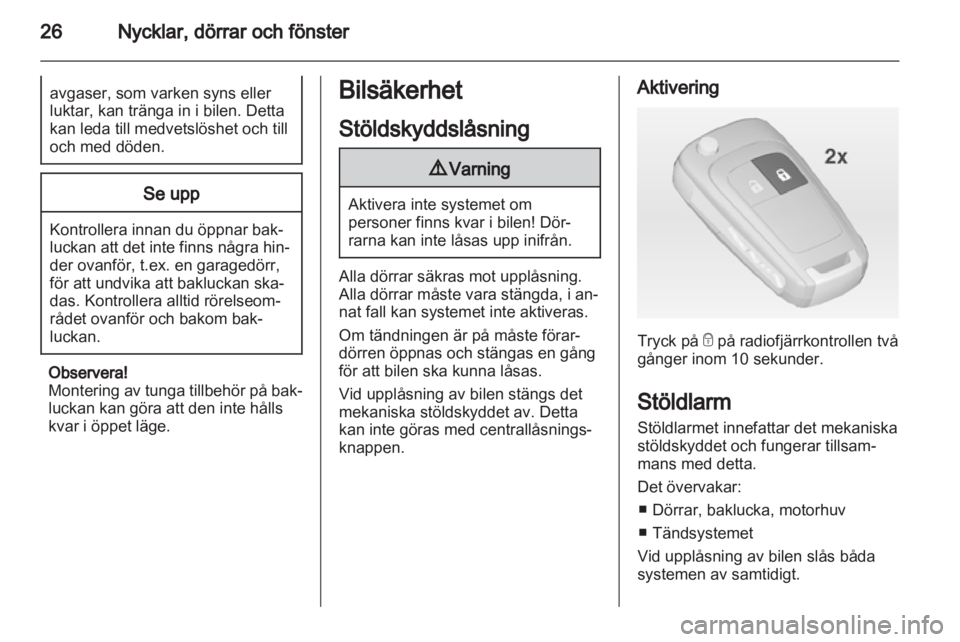 OPEL MERIVA 2013  Instruktionsbok 