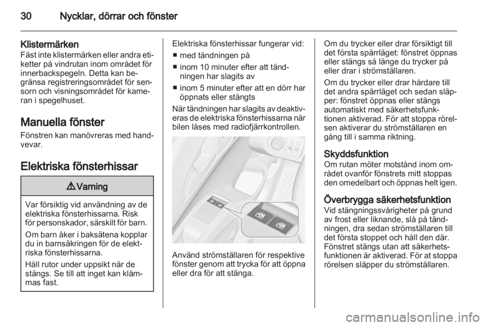 OPEL MERIVA 2013  Instruktionsbok 