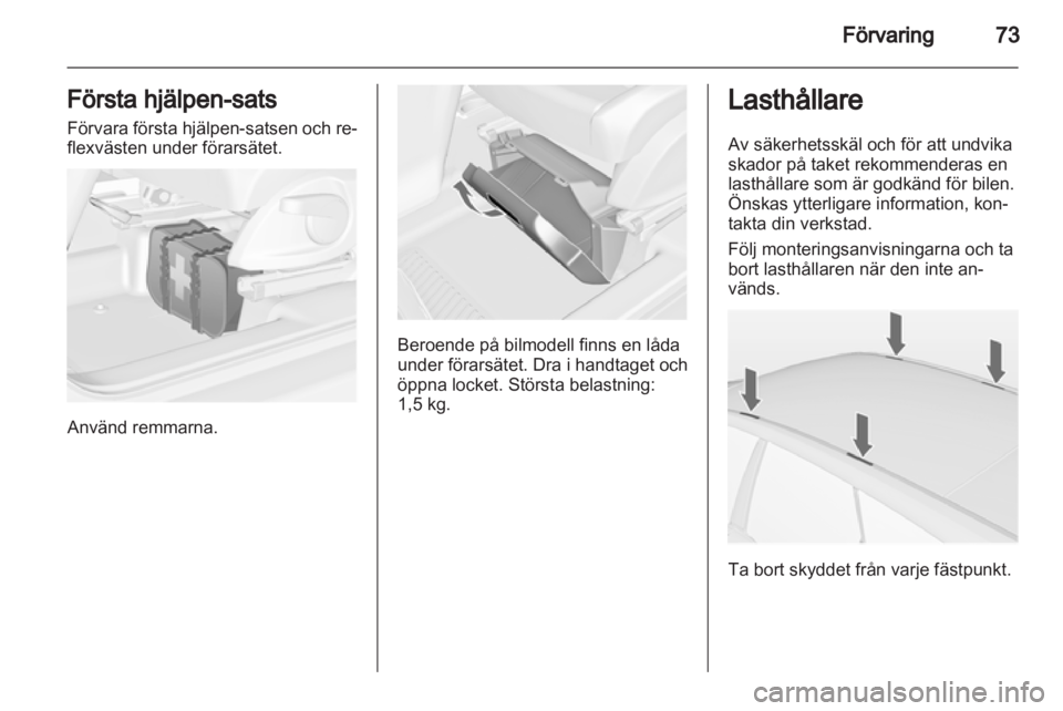 OPEL MERIVA 2013  Instruktionsbok 