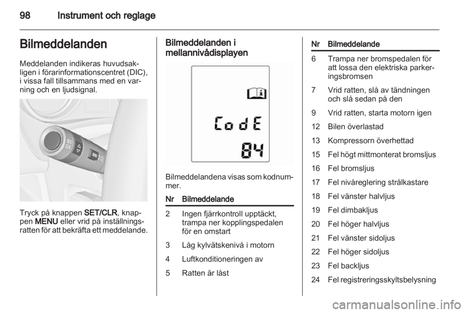 OPEL MERIVA 2013  Instruktionsbok 