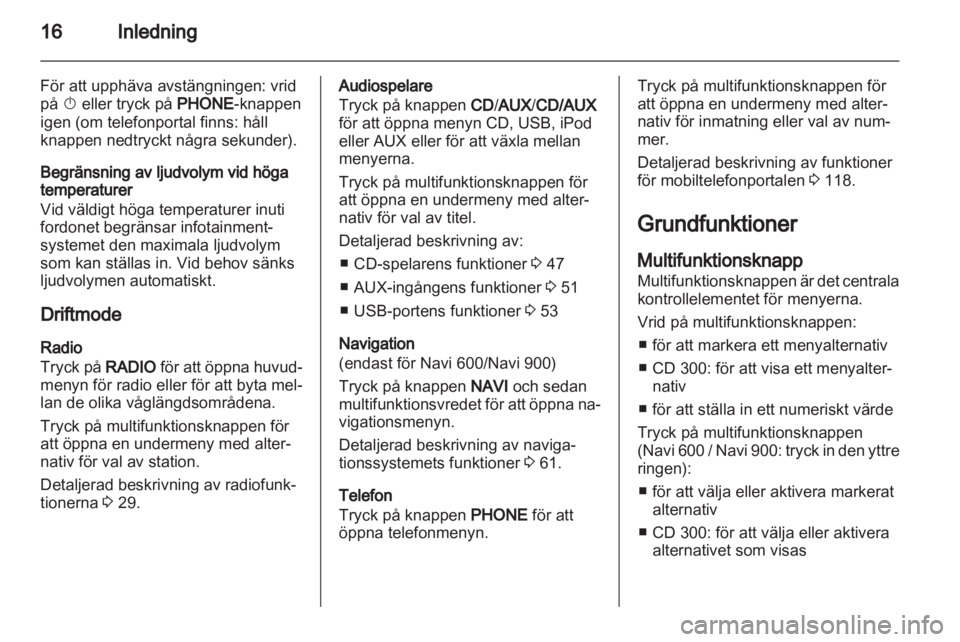 OPEL MERIVA 2013.5  Handbok för infotainmentsystem 