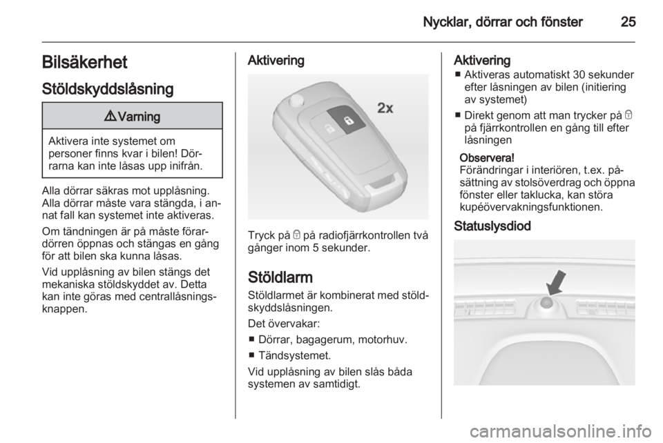 OPEL MOKKA 2013  Instruktionsbok 
