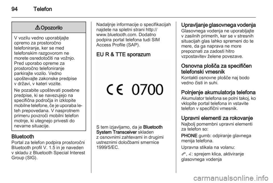 OPEL MERIVA 2011.25  Navodila za uporabo Infotainment sistema 