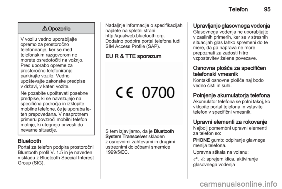 OPEL MERIVA 2011.5  Navodila za uporabo Infotainment sistema 