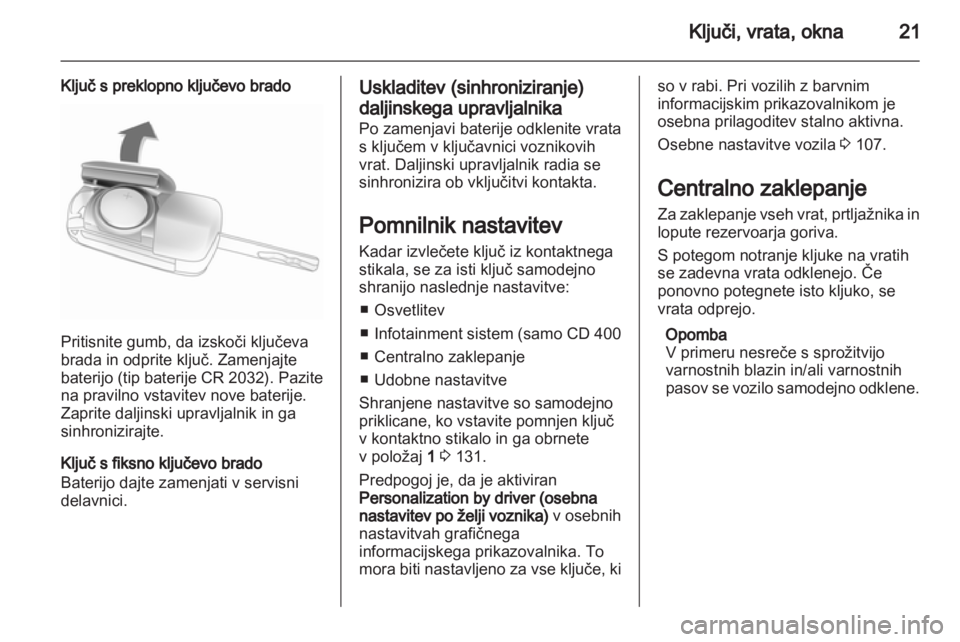 OPEL MERIVA 2012.5  Uporabniški priročnik 